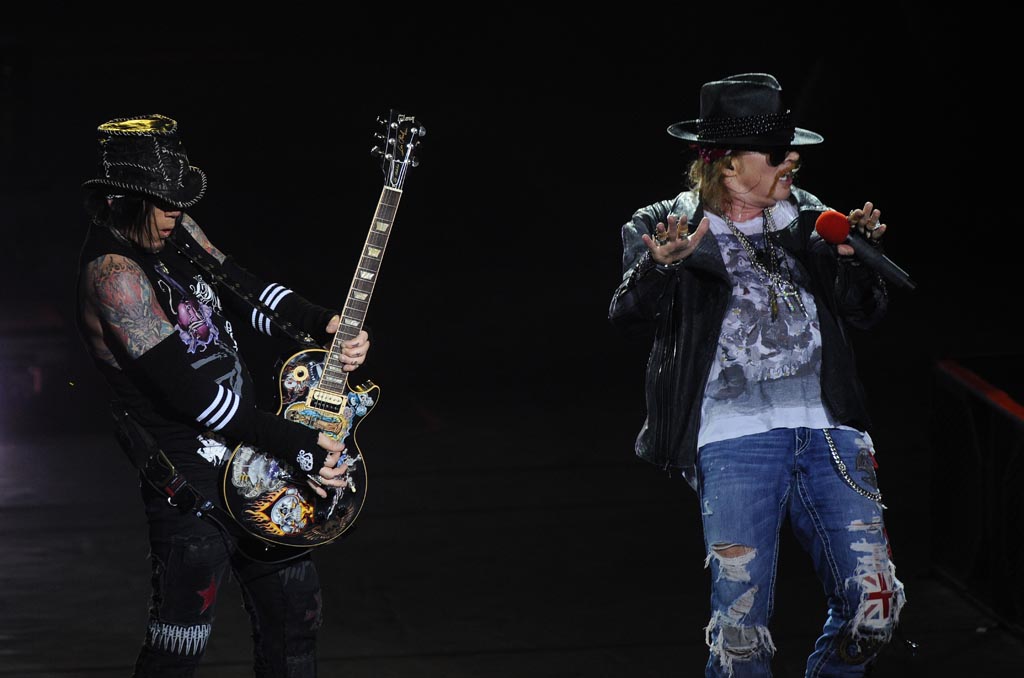 Guns'N'Roses performing live on stage